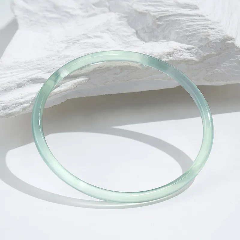ME LUXE Chalcedony Bangle Elegant Minimalist Style Hanfu Good Luck Women's-5