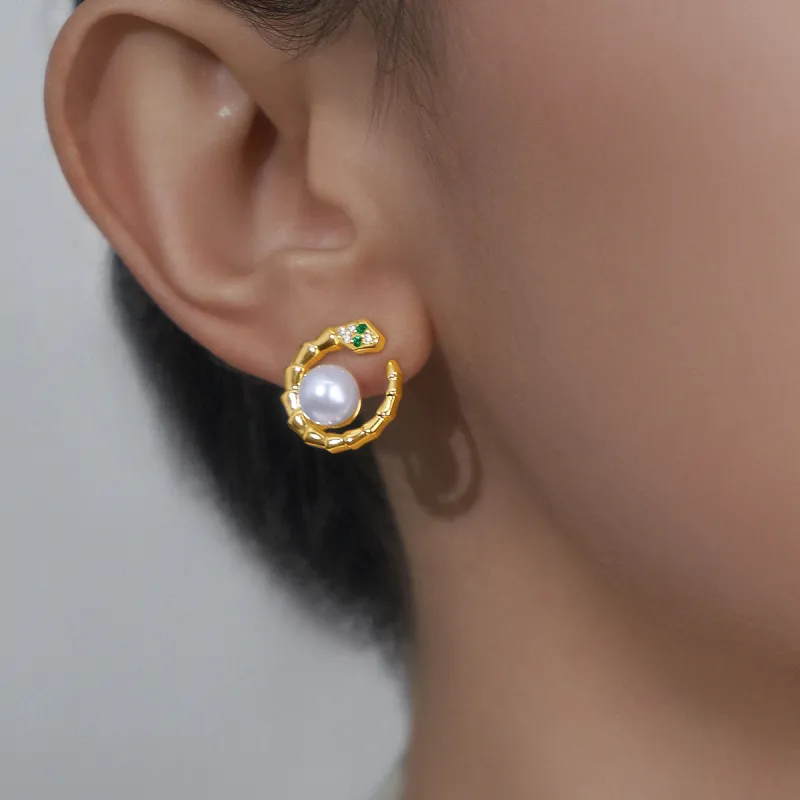 ME LUXE Pearl Stud Earrings Women's-1