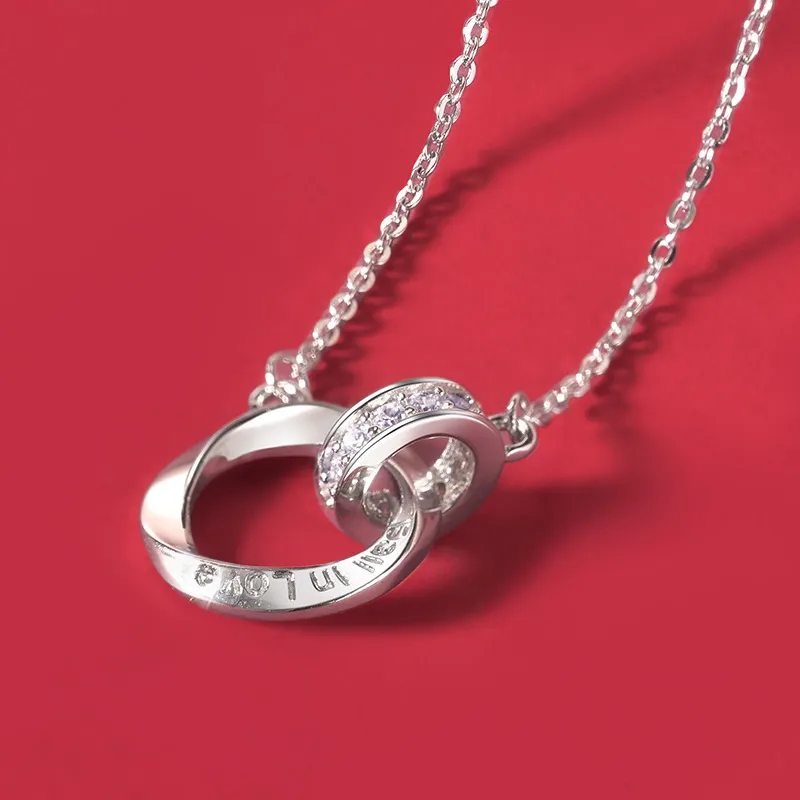 ME LUXE S925 Silver Peace Buckle Collarbone Chain Luxe Minimalist Style Advanced Neck Chain Bestie Unisex-18