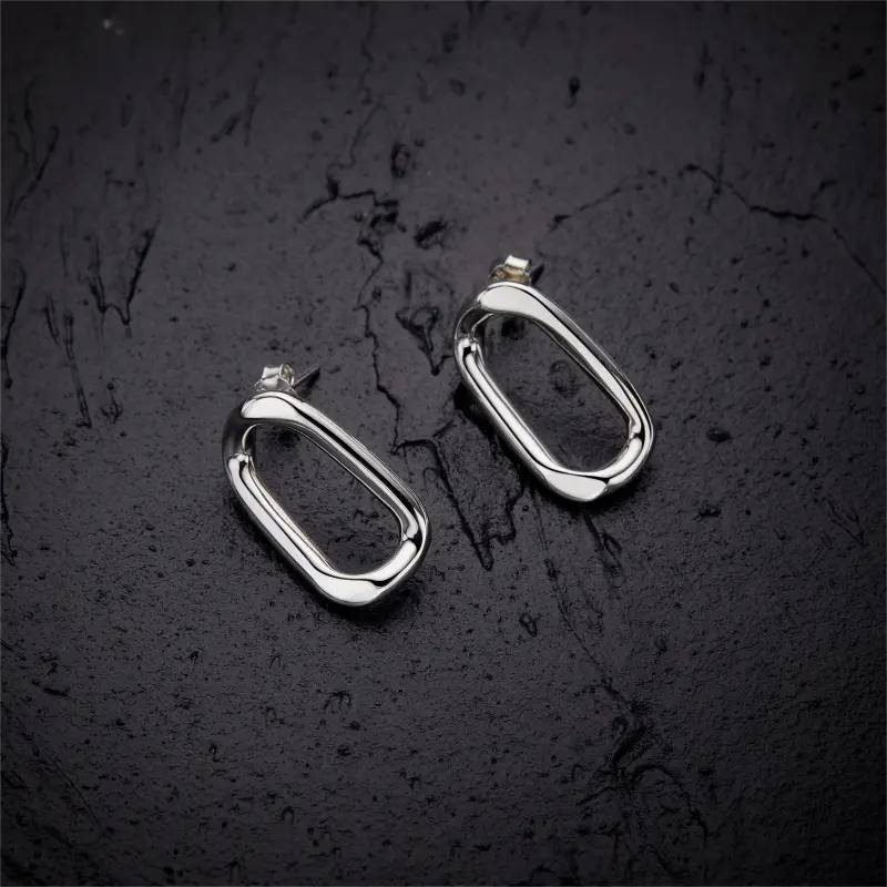 ME LUXE S925 Silver Classic And Versatile Fashion Normcore Style Ultra Cool Hoop Earrings Women's-3