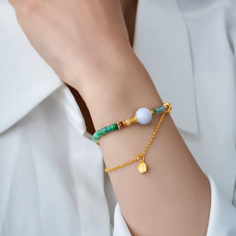 ME LUXE Pearl Peaceful New Chinese Style Double Chain Design Unique For Niche With Certificate Included Women's-1