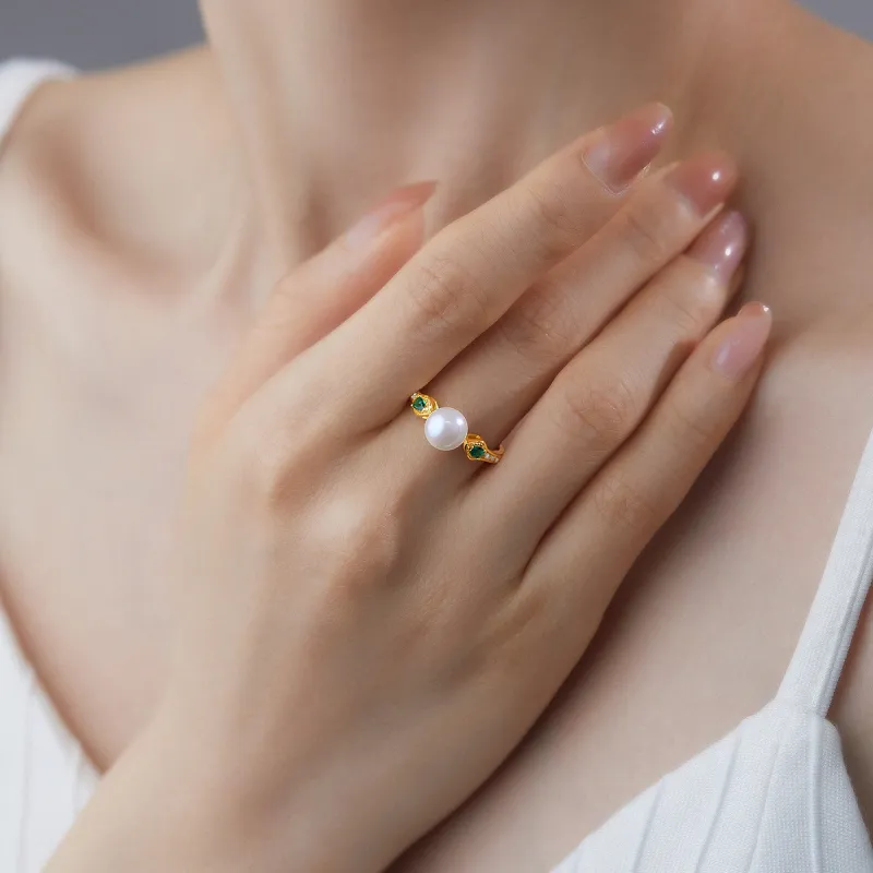 ME LUXE Pearl Rings Women's-1