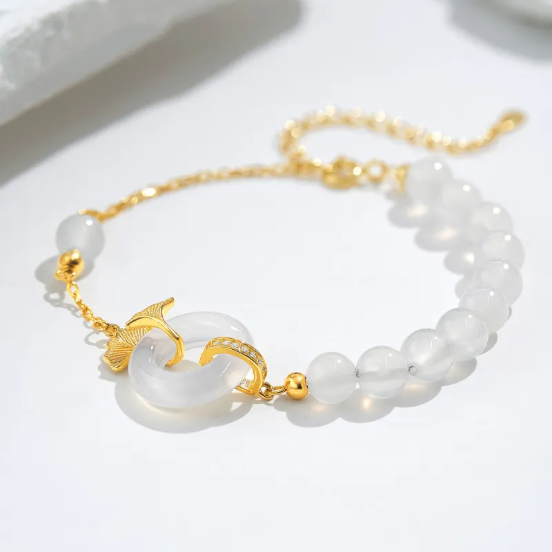 ME LUXE Chalcedony Bracelet Elegance Bracelet Set Girlfriend Gift Box #Good Luck Hand Rope Women's-4