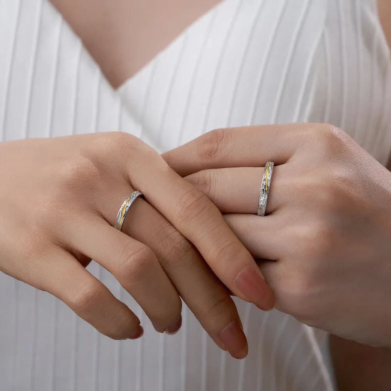 ME LUXE 925 Sterling Silver Ring Sweet Couple Rings Confession Gift Unisex-1