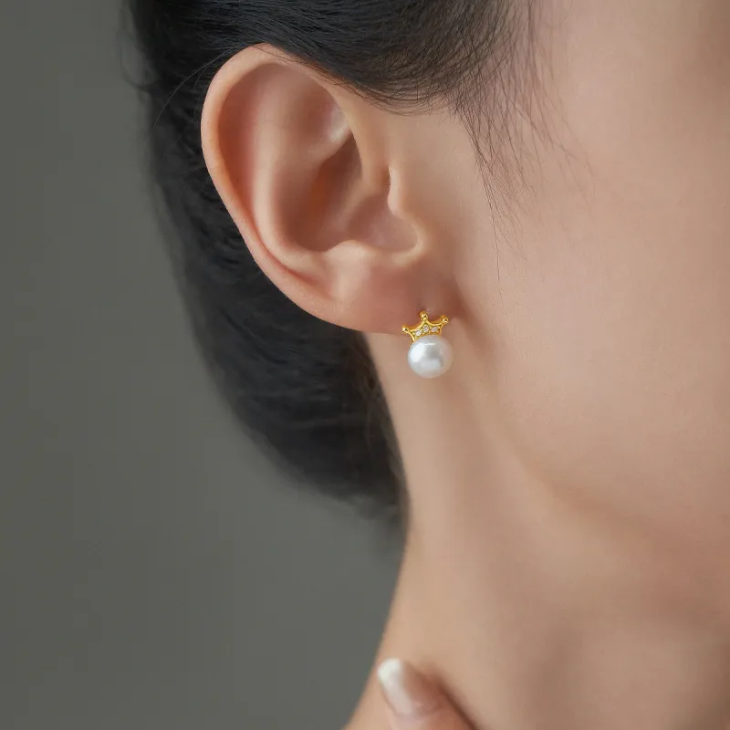 ME LUXE Pearl Stud Earrings Women's-1