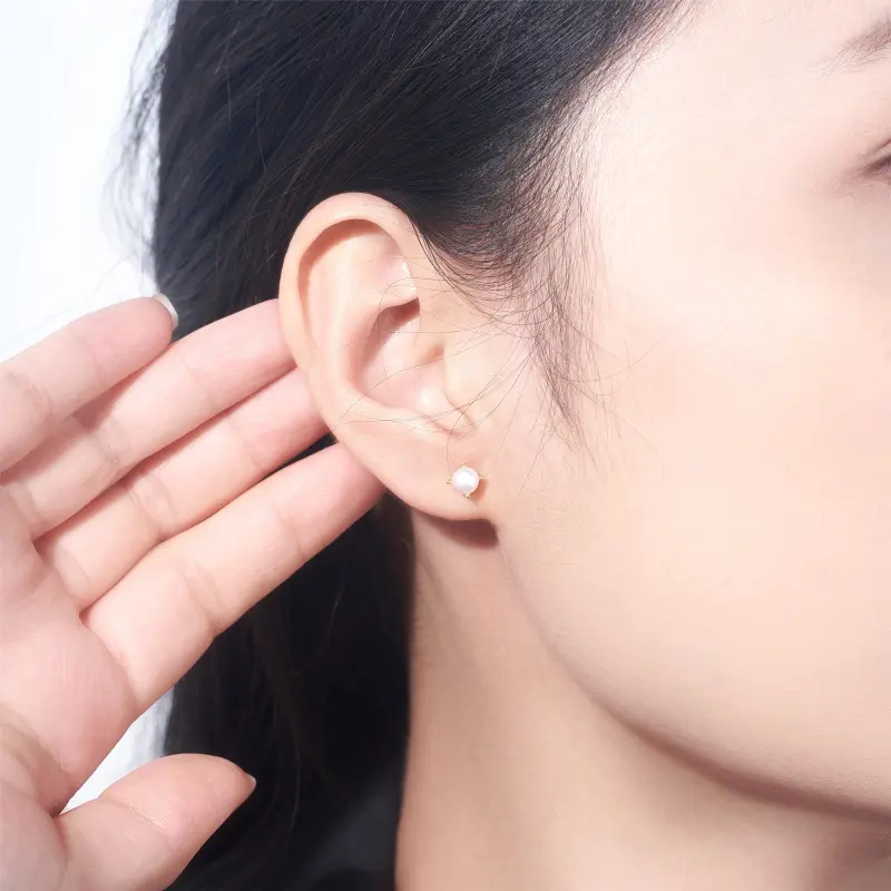 ME LUXE Freshwater Pearl Stud Earrings A Pair For Instagram Style Fashion Everyday Romantic French Elegant Women's-1