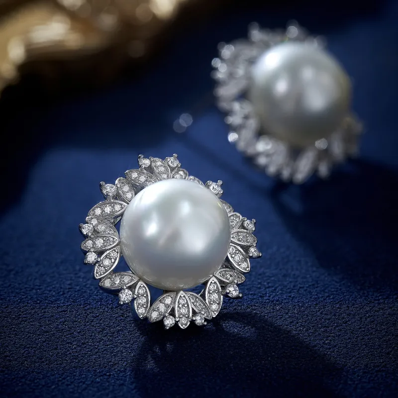 ME LUXE Saltwater Pearl Stud Earrings Women's-3