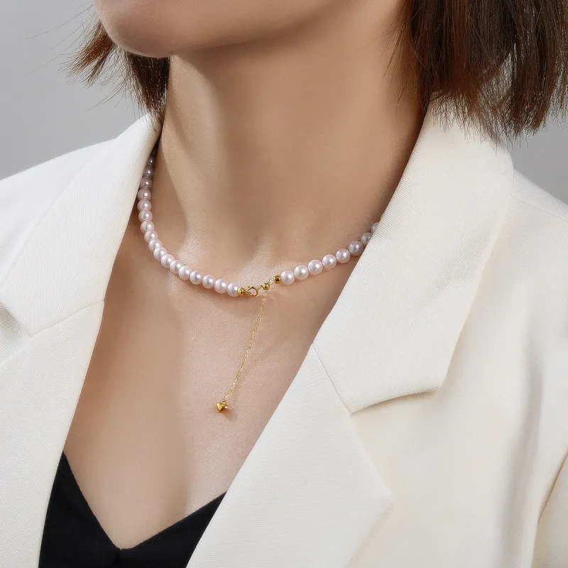 ME LUXE Saltwater Pearl Necklace, Sweet Style Versatile, Refined Anniversary Gift Women's-5