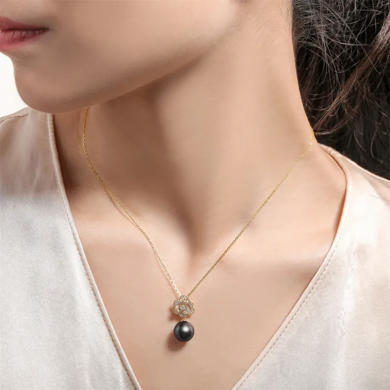 ME LUXE Pearl Pendant, Elegance Rhinestone Embellished Collarbone Chain Women's-4