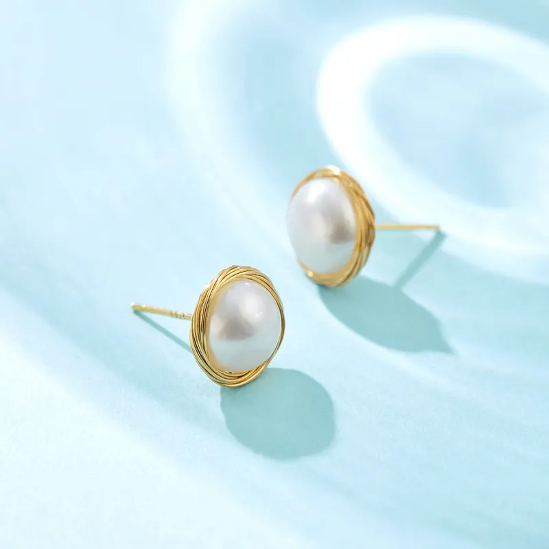 ME LUXE Freshwater Pearl Stud Earrings Women's-4