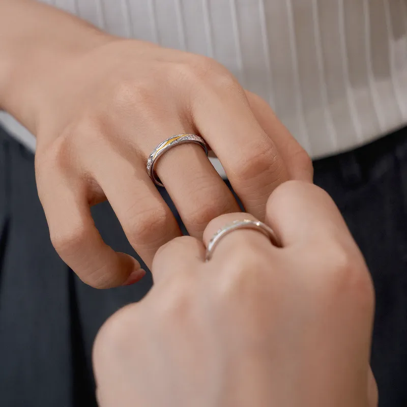 ME LUXE 925 Sterling Silver Ring Sweet Couple Rings Confession Gift Unisex-3