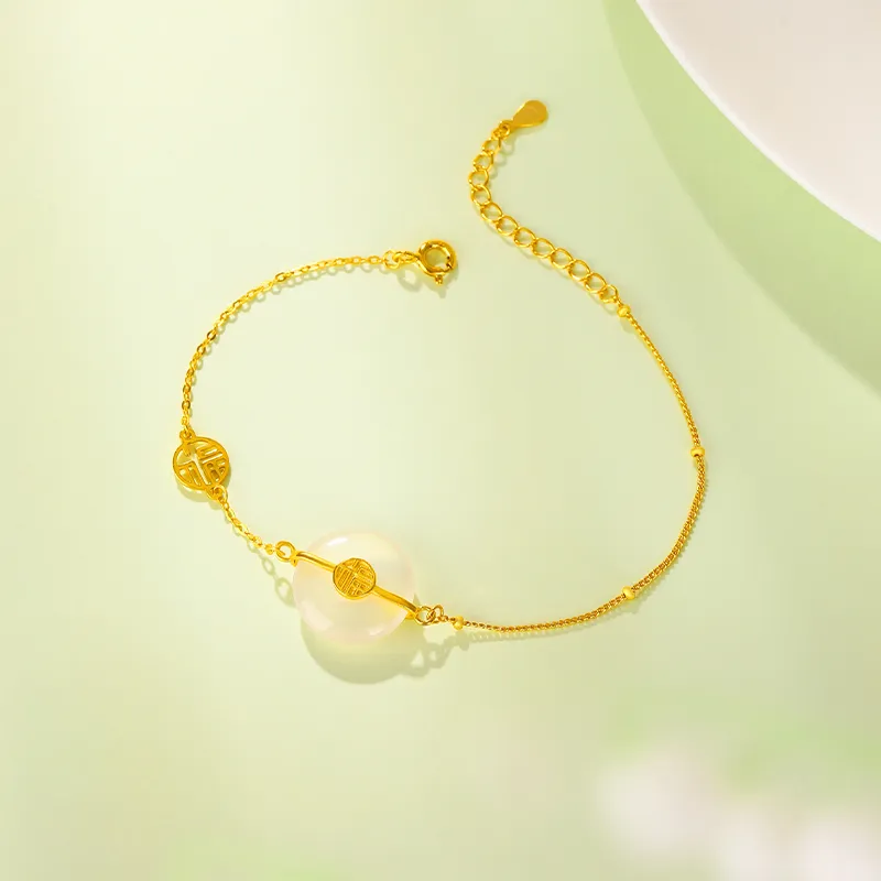 ME LUXE Chalcedony Bracelet Elegance Bracelet Set Girlfriend Gift Box #Good Luck Hand Rope Women's-12