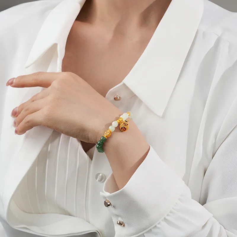 ME LUXE Hetian Jade Bracelets Pale Greenish White Jade Unisex-1