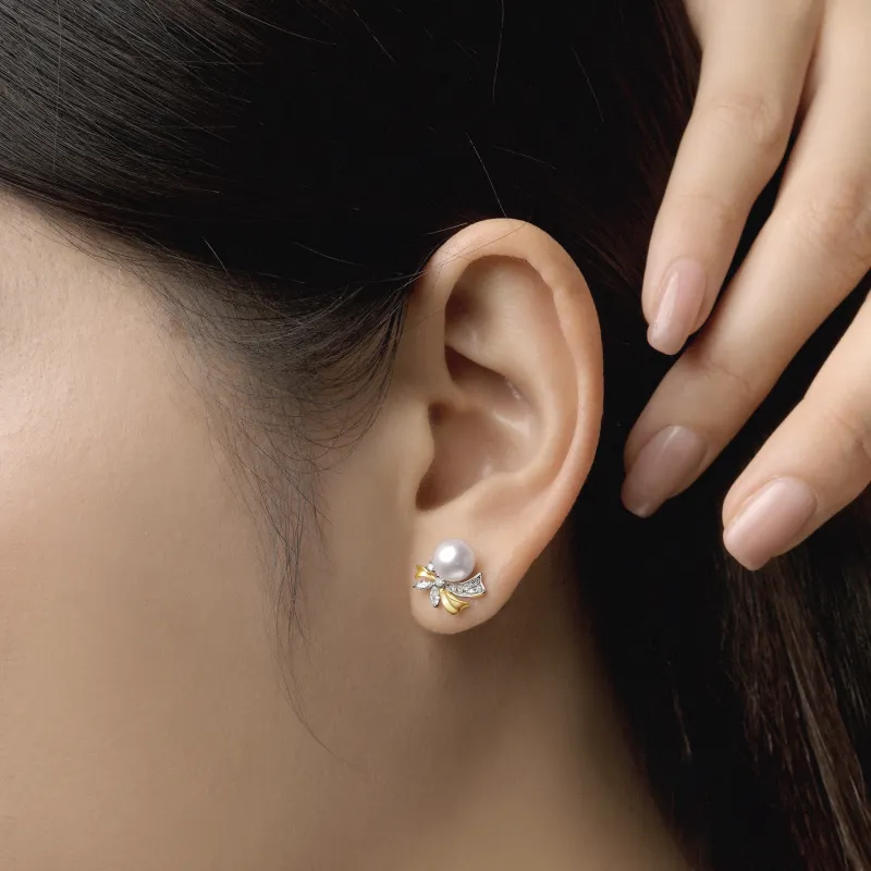 ME LUXE Saltwater Pearl Stud Earrings Women's-3