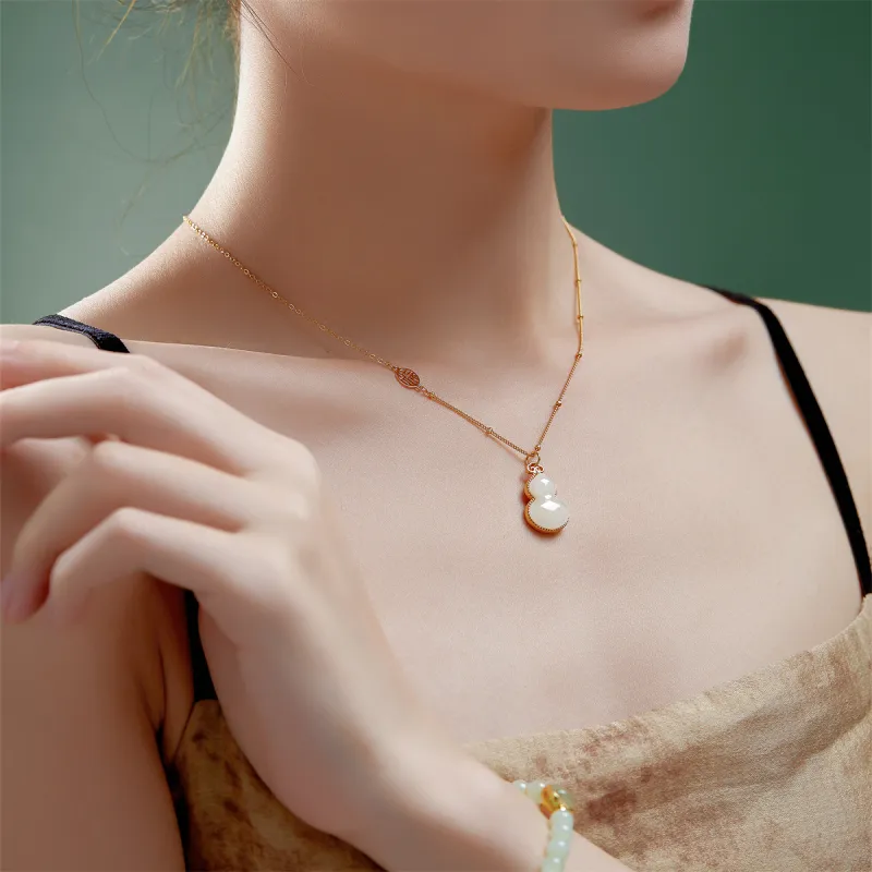 ME LUXE Pendant, New Chinese Style Classic And Versatile White Jade Women's-1