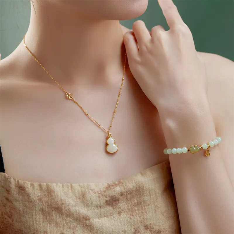 ME LUXE Pendant, New Chinese Style Classic And Versatile White Jade Women's-3