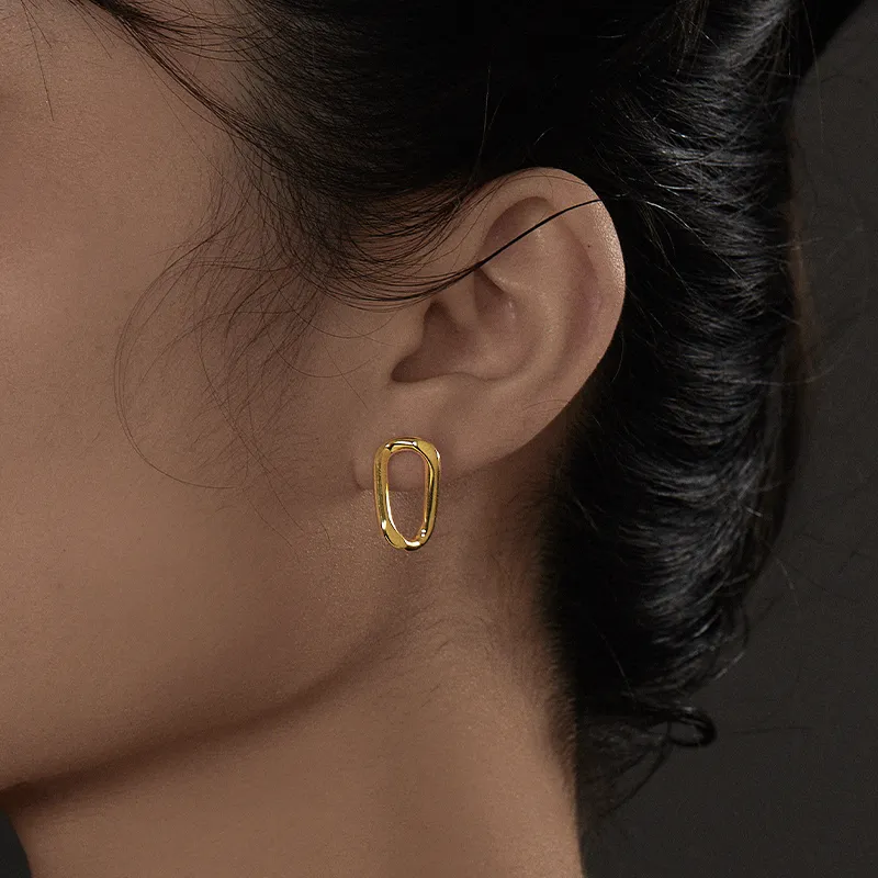 ME LUXE S925 Silver Classic And Versatile Fashion Normcore Style Ultra Cool Hoop Earrings Women's-7