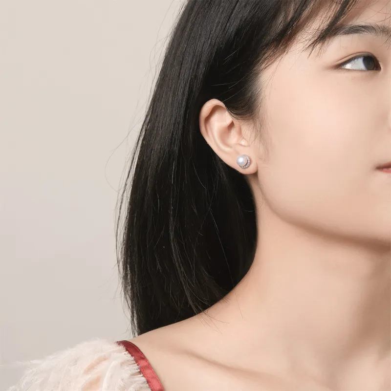 ME LUXE Pearl Stud Earrings, Classic And Versatile Women's-1