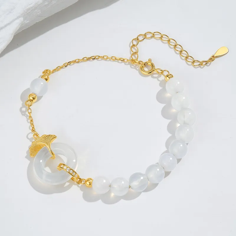 ME LUXE Chalcedony Bracelet Elegance Bracelet Set Girlfriend Gift Box #Good Luck Hand Rope Women's-5