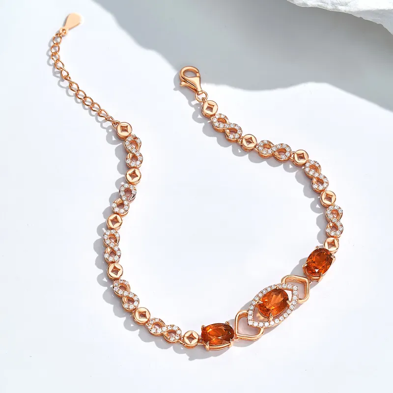ME LUXE S925 Silver Red Vintage Elegant Delicate Fashion Versatile Elegance Bracelet Women's-3