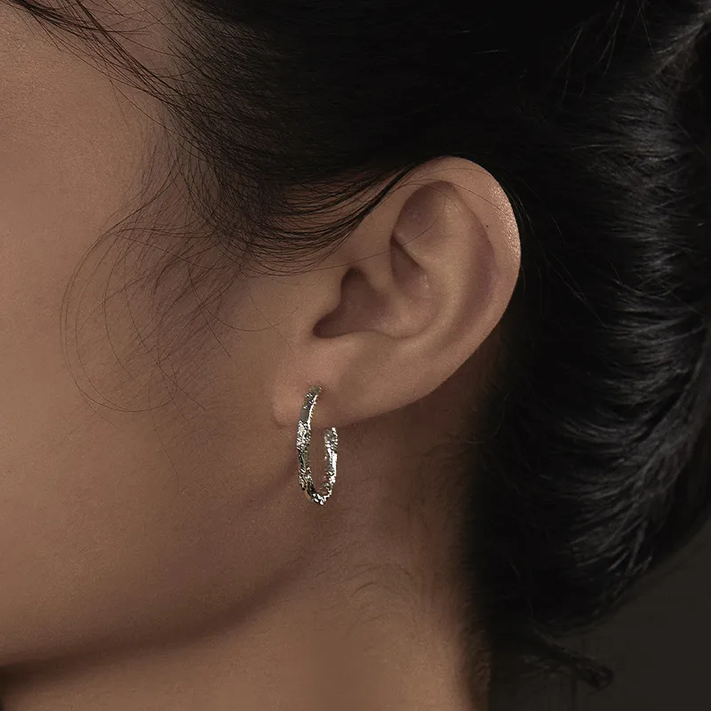 ME LUXE S925 Silver Classic And Versatile Fashion Hoop Earrings Women's-5