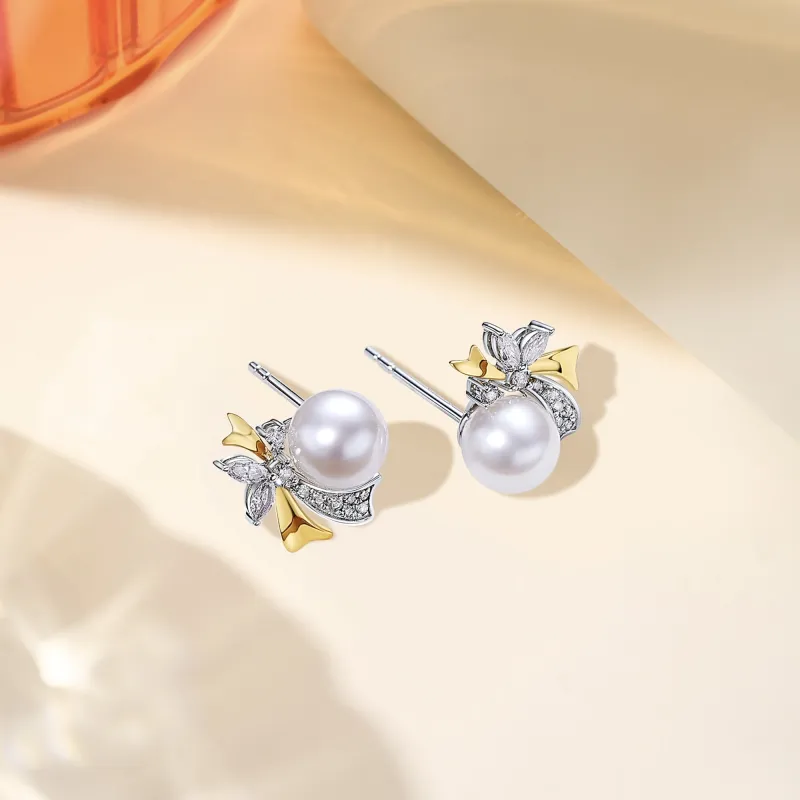 ME LUXE Saltwater Pearl Stud Earrings Women's-2