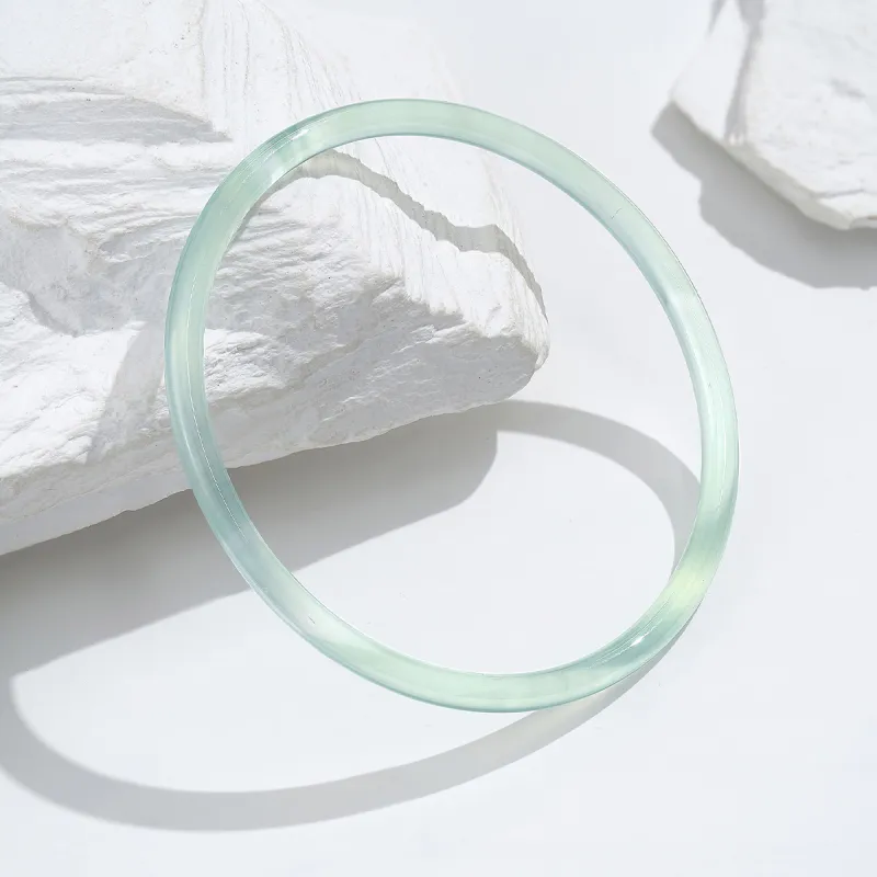 ME LUXE Chalcedony Bangle Elegant Minimalist Style Hanfu Good Luck Women's-11