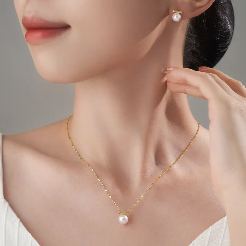 ME LUXE Pearl Pendant, Minimalist Style, Elegant Women's-2