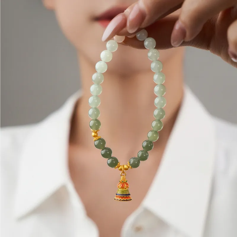 ME LUXE Hetian Jade Bracelets Pale Greenish White Jade Women's-4