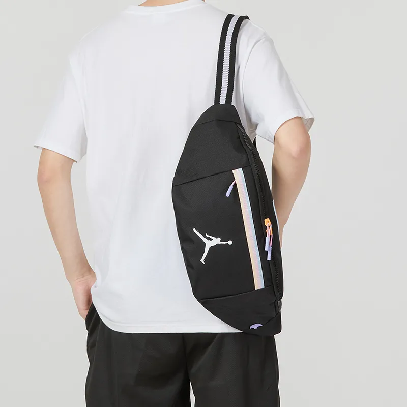 Jordan Fabric Sports Fanny Pack, Sling Bag Large Size Unisex Black-4