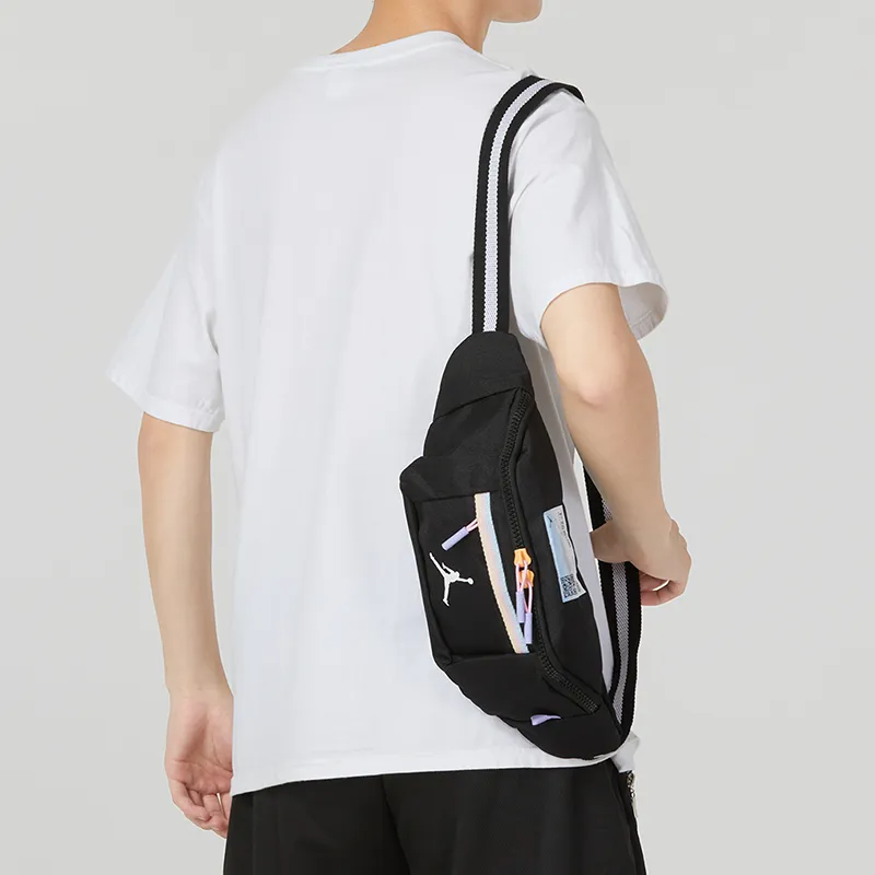 Jordan Fabric Sling Bag, Fanny Pack Trumpets Unisex Black-3
