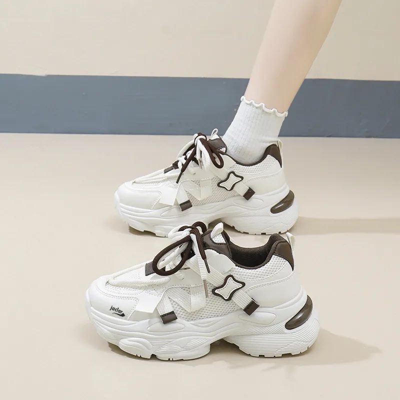 JACLAR Slip Resistant, Abrasion Resistant, Breathable Low Top Chunky Sneakers Women's-5