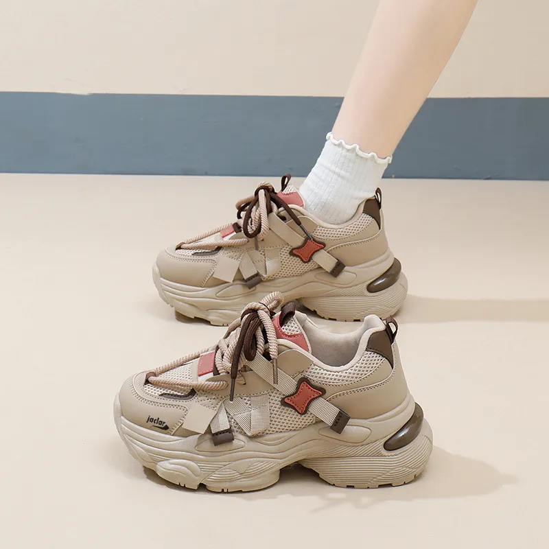 JACLAR Slip Resistant, Abrasion Resistant, Breathable Low Top Chunky Sneakers Women's-2