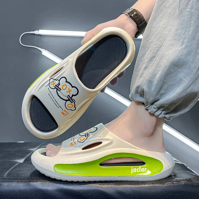 JACLAR EVA Rubber Sole Vibram Sole Slip Resistant Odor Resistant Abrasion Resistant Slide Slippers Men's-8