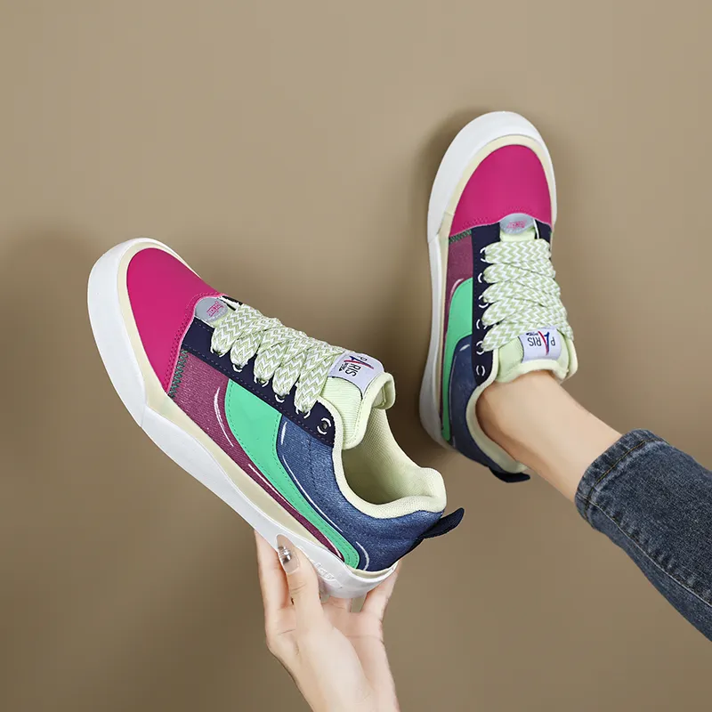 BALIAOYUN x JACLAR Slip Resistant, Abrasion Resistant, Lightweight Low Top Skateboard Shoes Women's Red Green Blue-5