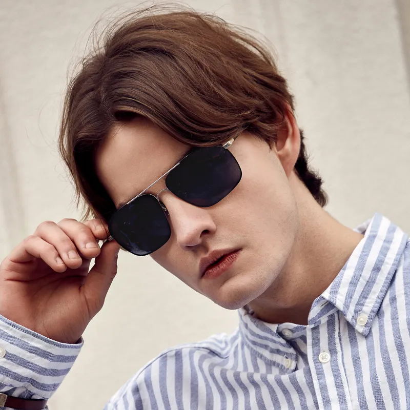 VEGOOS Stainless Steel Aviator Sunglasses Men's-3