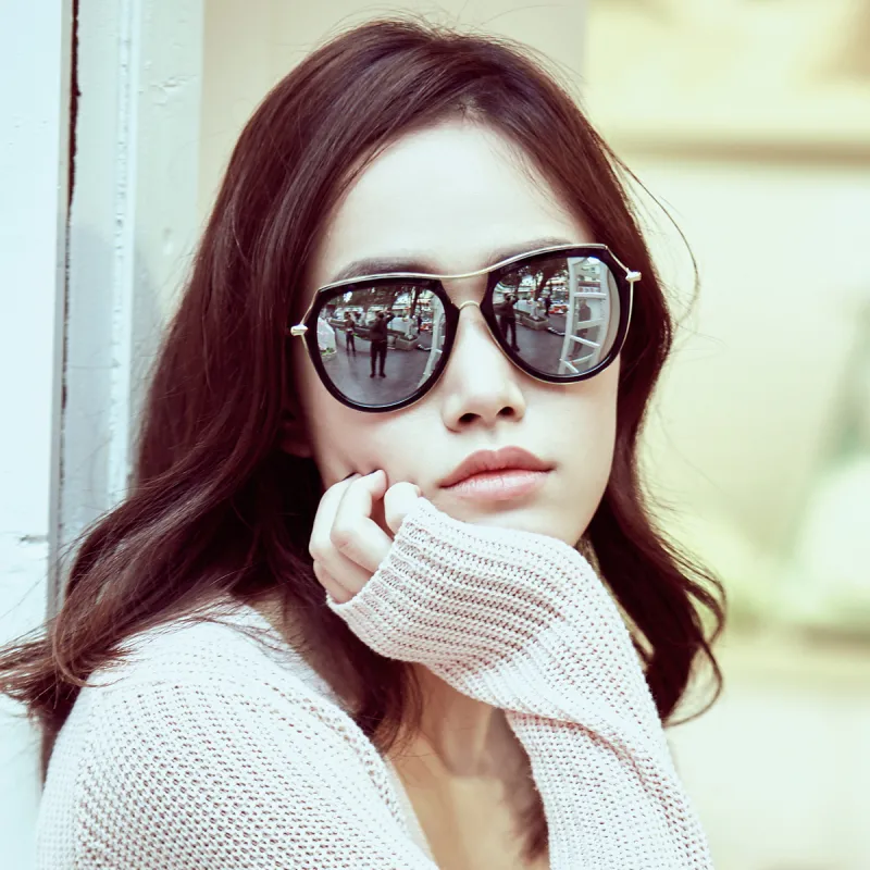 VEGOOS TR/Memory Plastic Metal Irregular Shape Sunglasses Women's-8
