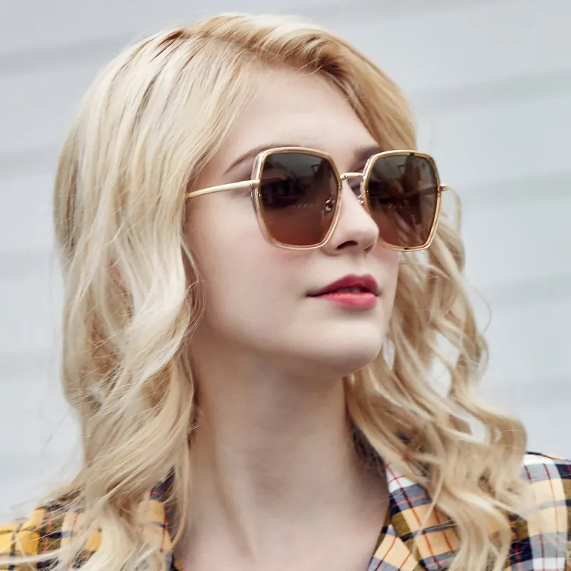 VEGOOS TR/Memory Plastic Metal Irregular Shape Sunglasses Women's-4
