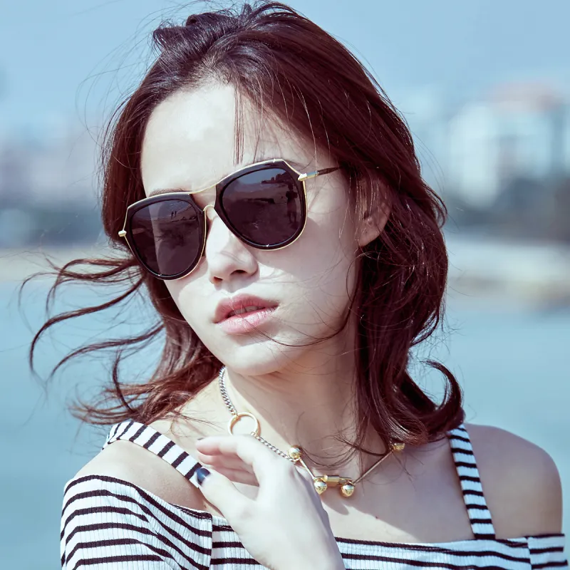 VEGOOS TR/Memory Plastic Metal Irregular Shape Sunglasses Women's-4