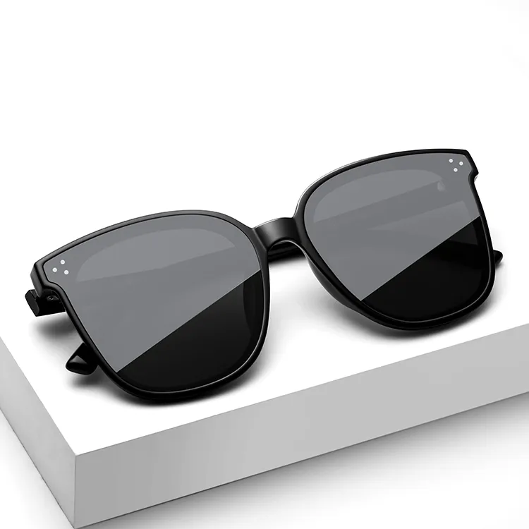 VEGOOS TR/Memory Plastic Square Sunglasses Unisex Black Frame-2