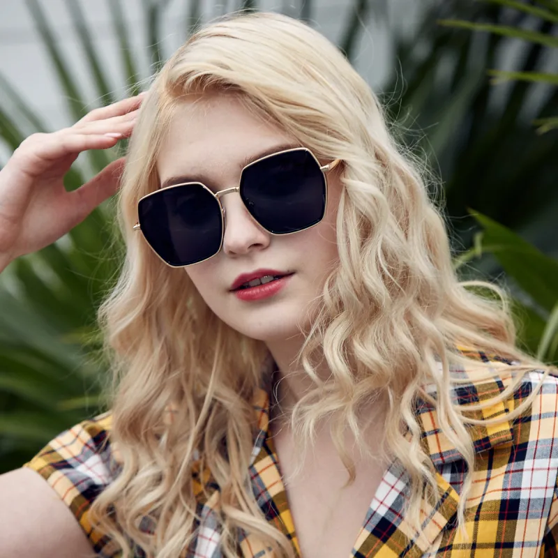 VEGOOS TR/Memory Plastic Metal Irregular Shape Sunglasses Women's-11