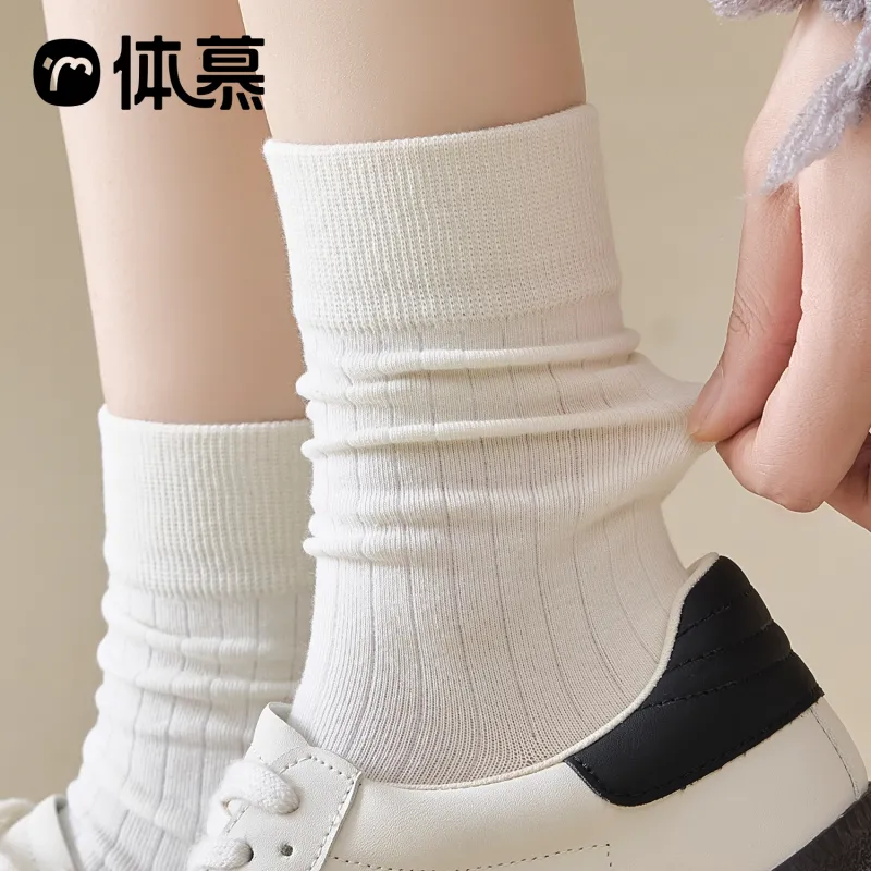 Temooues Mid Calf Socks Women's Combo Set-6