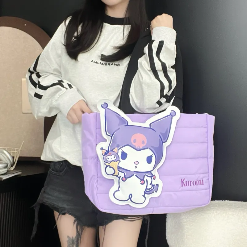 Sanrio Kulomi Polyester Tote Bag Shoulder Bag Regular Women's Purple-4