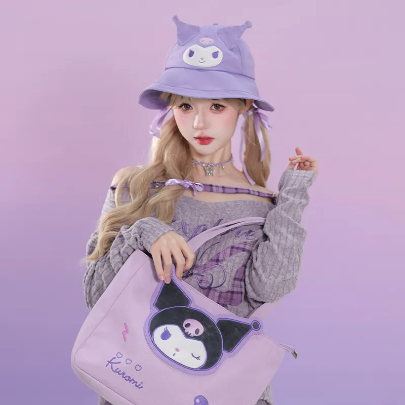 Sanrio Kulomi Polyester Bucket Hats Women's-1
