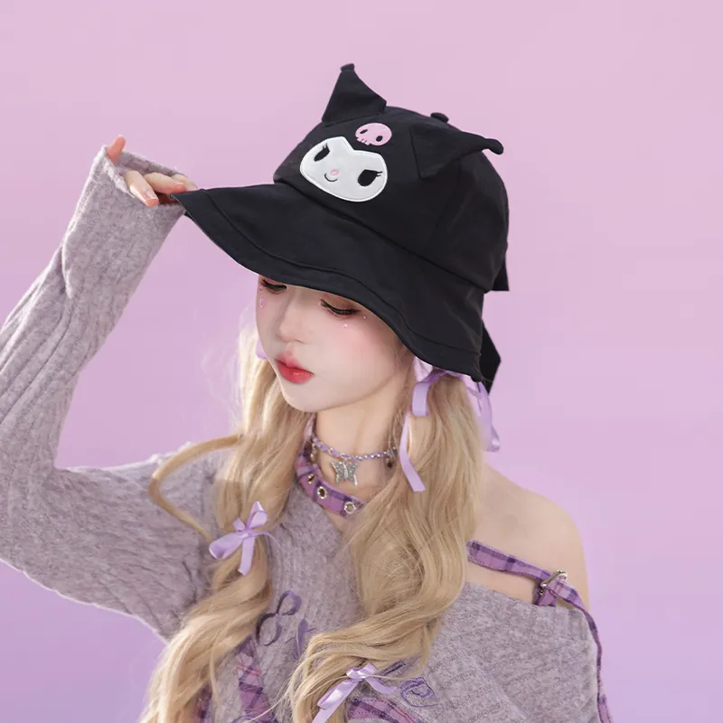 Sanrio Kulomi Polyester Bucket Hats Women's-3