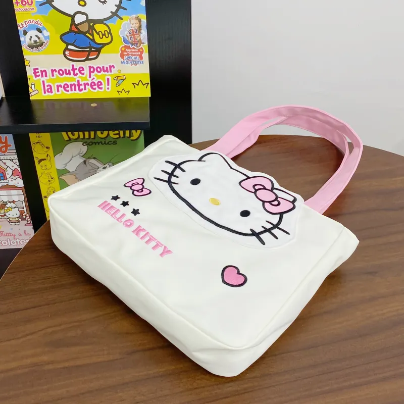 Sanrio Hello Kitty, Collaboration Polyester Shoulder Bag Unisex White-2
