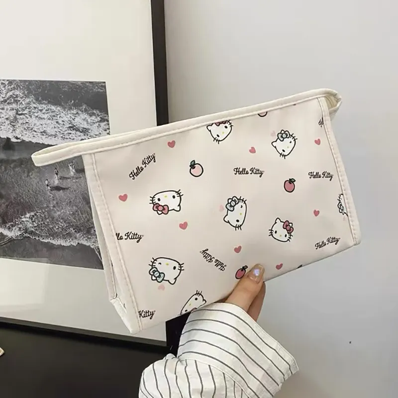 Sanrio Hello Kitty Polyester Makeup Bag Women's White-3