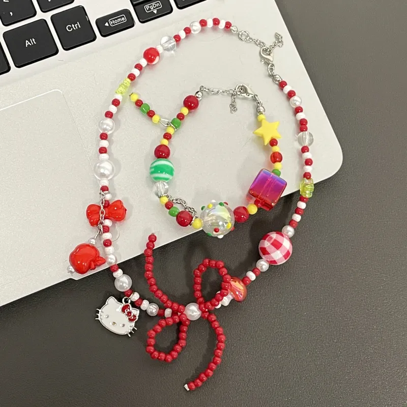 Sanrio x Hello Kitty Hello Kitty Acrylic Necklaces Women's Cartoon Beads-1