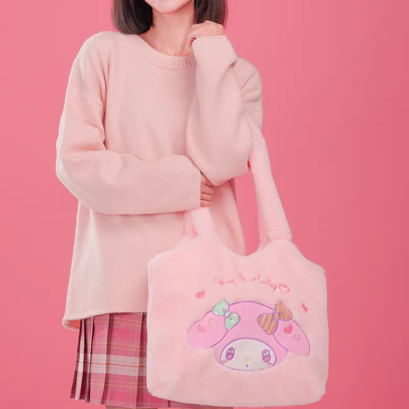 Sanrio Polyester Shoulder Bag Regular Unisex Purple-2
