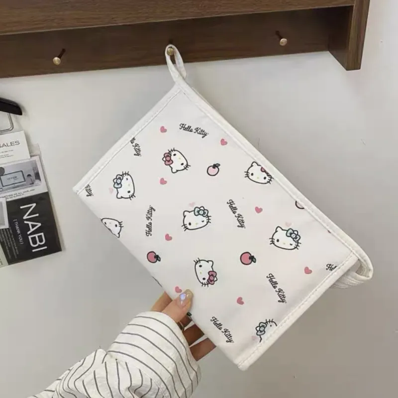 Sanrio Hello Kitty Polyester Makeup Bag Women's White-1